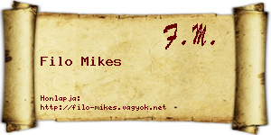 Filo Mikes névjegykártya